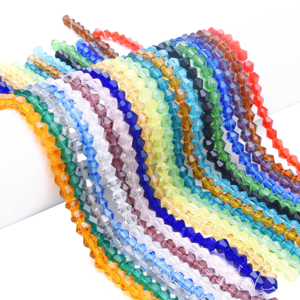 สร้อยข้อมือและสร้อยคอมินิทจากแก้วคริสตัล เพชрลูกปัดขนาด 2/3/4/6 มม. สำหรับงานDIY