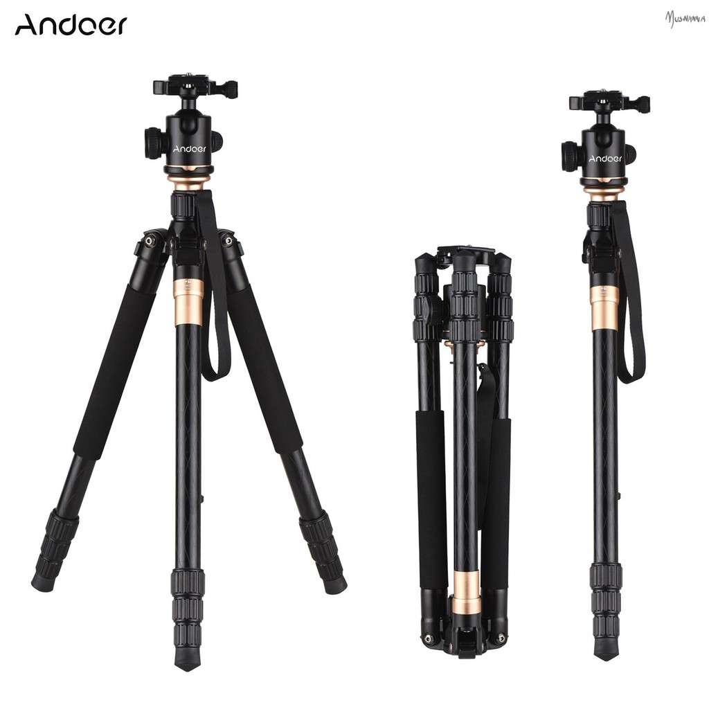 Andoer Q999 158 ซม./62in ขาตั้งกล้องถ่ายภาพแบบพกพา Monopod ขาตั้งอลูมิเนียม 360°Panorama Ball He ขาต