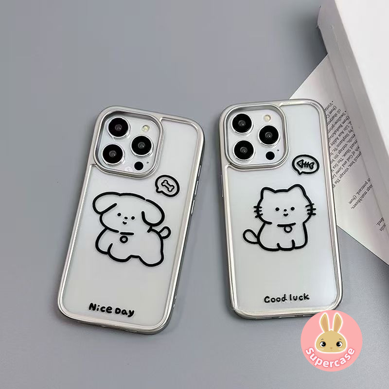 คู่สุนัขแมวชุบเคสโทรศัพท์ใสสําหรับrealme 13 12 11 10 Pro Plus 12X 9 8 8S 2 Q5i Q3 Pro Carnival Q3i Q