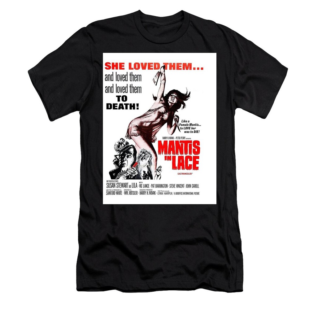 เสื้อยืด Vintage 1968 Vintage Movies Poster - Mantis In Lace T-Shirt แท้ Cotton 100% oversize ต้านท