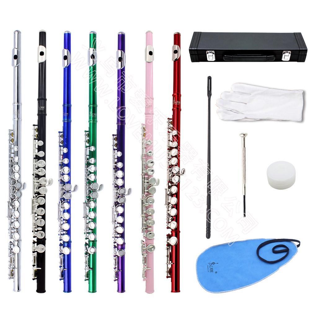 LADE ขลุ่ย 16 หลุม C-Key ขลุ่ยสี E-Key เด็กผู้ใหญ่มืออาชีพเล่นเครื่องดนตรีตะวันตกขลุ่ย PO1Y