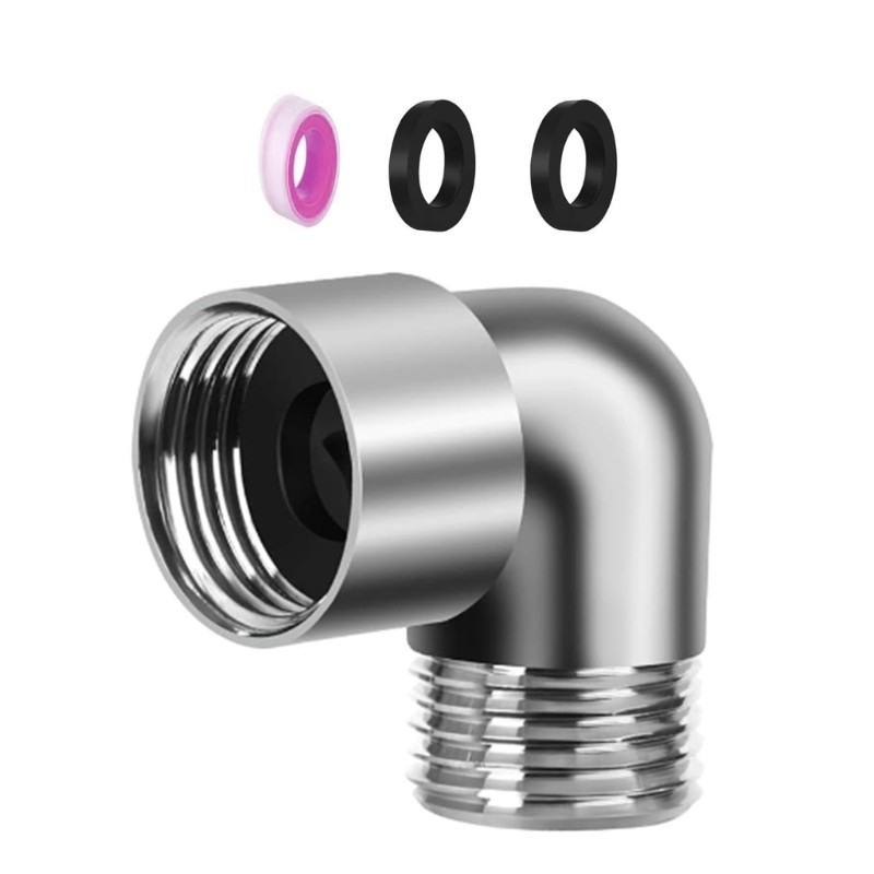 MAI 90 องศาการเชื่อมต่อแขนฝักบัวข้อศอกอะแดปเตอร์หัวฝักบัว Extender Coupler