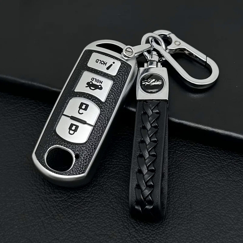 Key Fob Cover With Keychain For Mazda 3/6/8 For Miata MX-5 CX-3 CX-5 CX-7 CX-9 RX-8 Car Accessories 