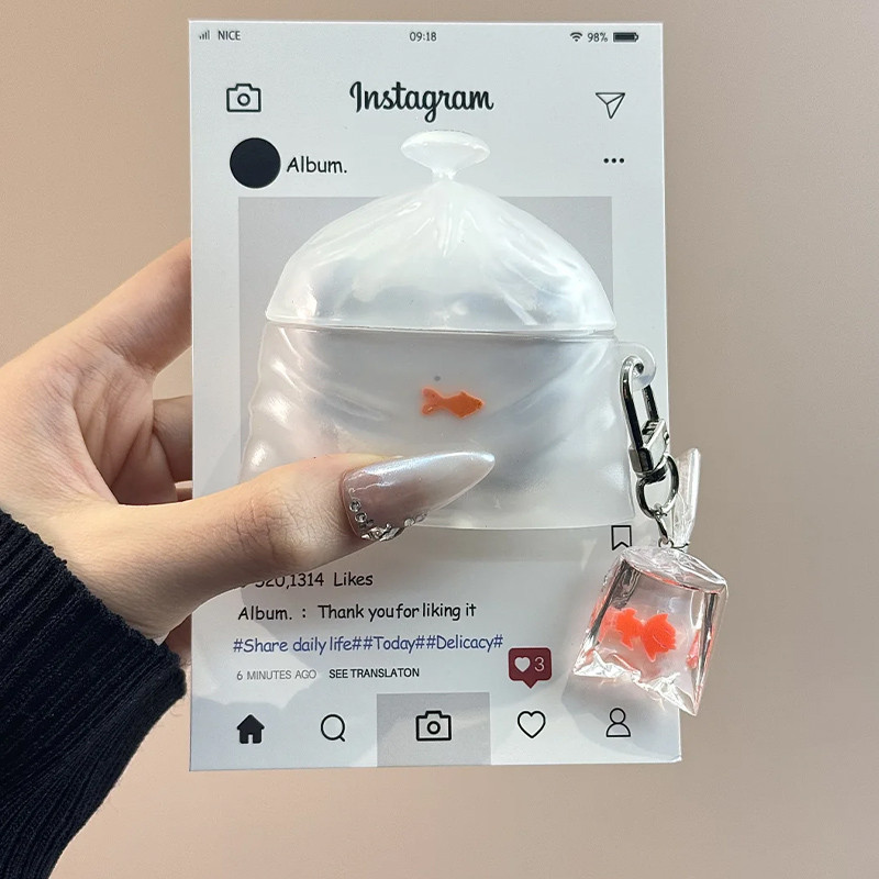 พร้อมส่ง 🚚แอร์พอด 4ตลกน่ารัก3งปลาทองกระเป๋าซิลิโคนหูฟังกรณีสําหรับ แอร์พอด 1 2 เคส airpods pro 3AirPodsPro3  เคส Airpods 4 3 แอร์พอด มือโปร 2 เคสป้องกัน ซิลิโคน เคสหูฟังไร้สายบลูทูธ