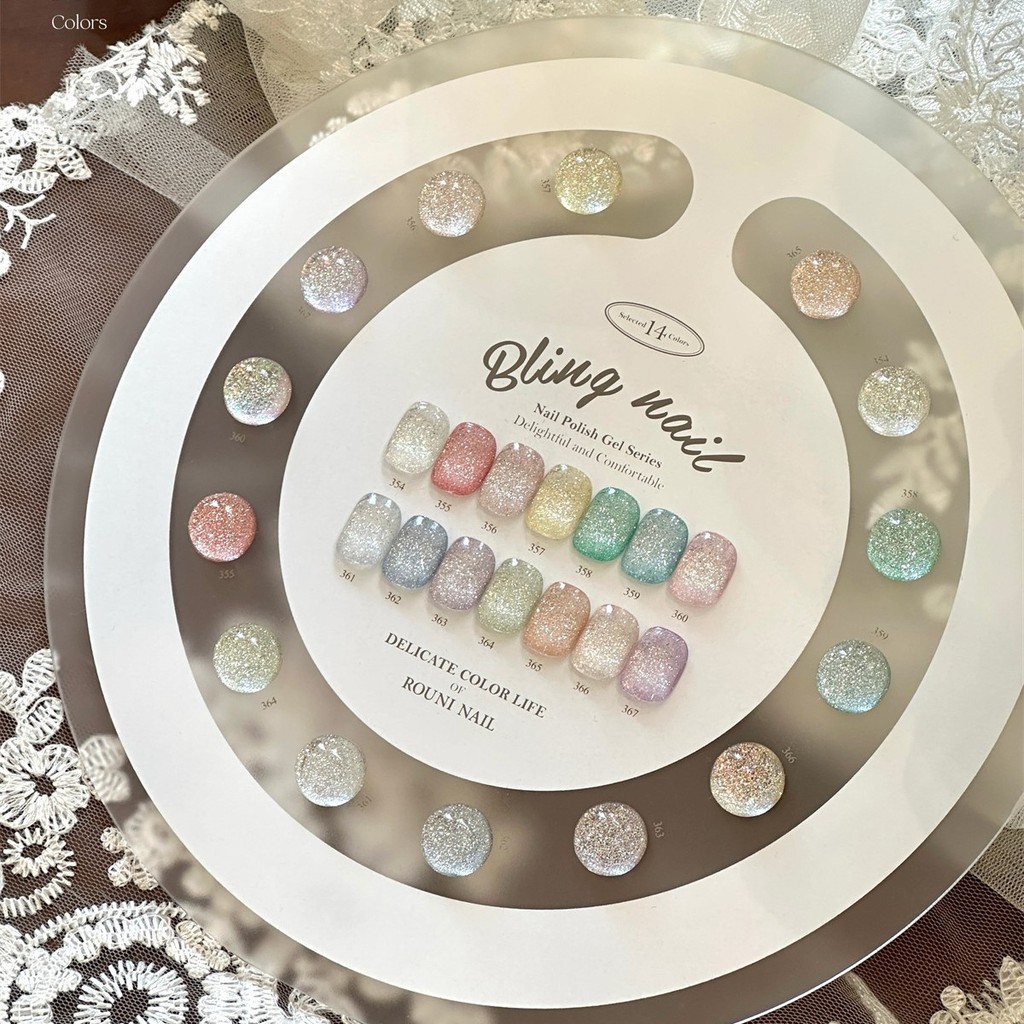 R ROUNI ROUNI กระพริบ Star Fairy Diamond กาวร้านเล็บ 2025 Mei Expo ฤดูใบไม้ผลิฤดูร้อนยาทาเล็บชุดกาว