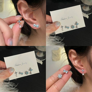 Charm Rhinestone Snowflakes Bowknot Earbone Earrring สําหรับ…