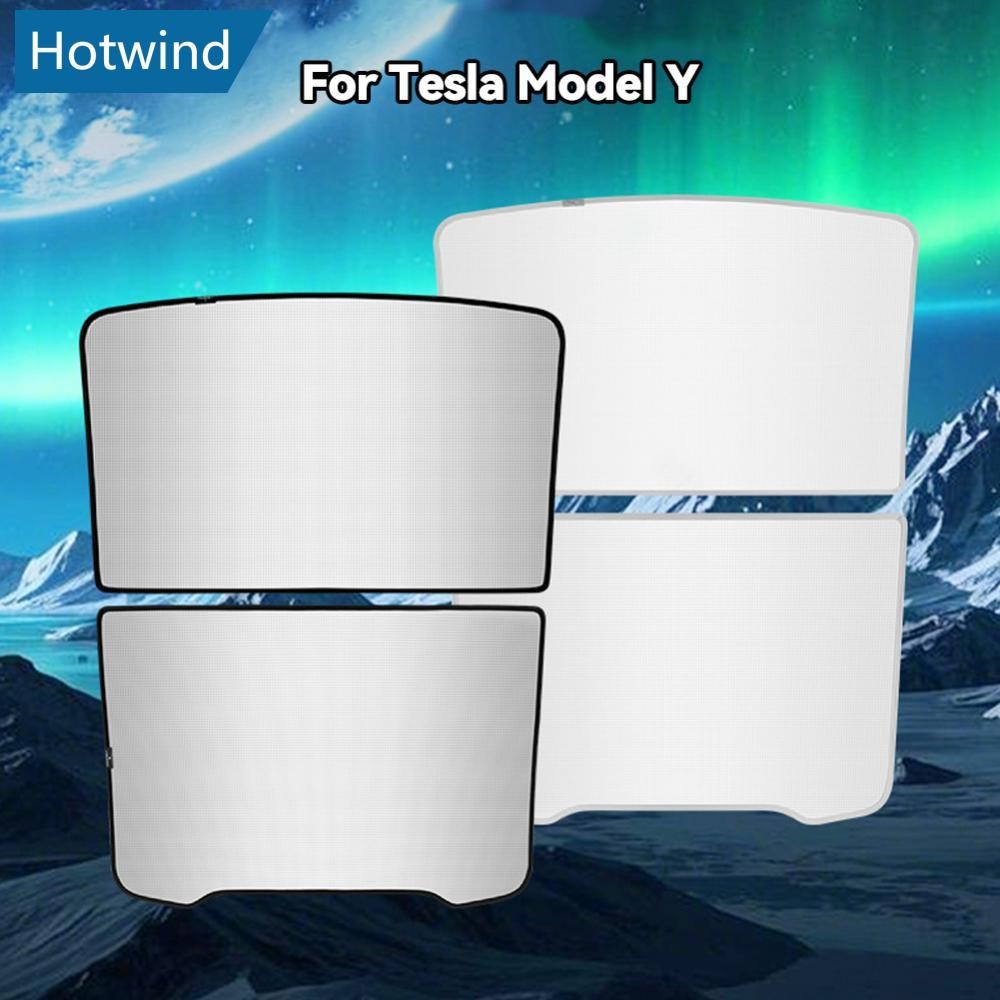 HW 2 ชิ้นกระจกรถยนต์หลังคาบังแดดด้านหน้าด้านหลังเปิด Sunroof กระจก Shade สุทธิ UV ป้องกันภายในสําหรั