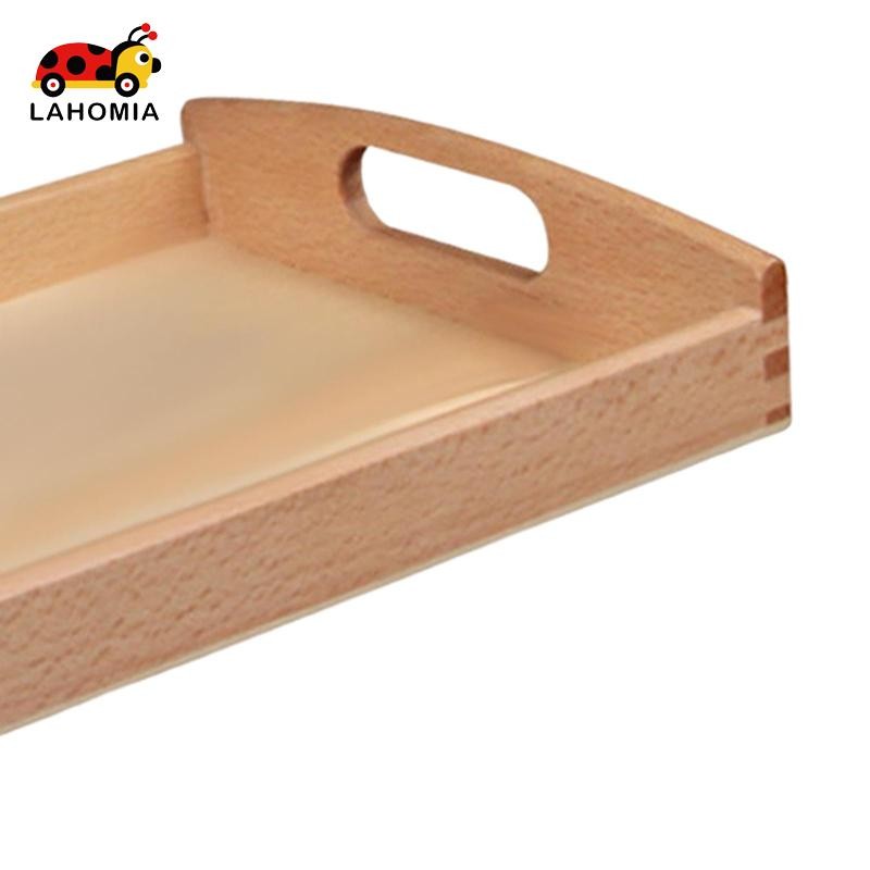 ลาโฮเมีย มอนเตสซอรี่ ถาดยังไม่เสร็จช่วยสอนพร้อมที่จับรูปสี่เหลี่ยมผืนผ้าสําหรับพรรคเสิร์ฟอาหารค่ําขนมงานฝีมือครัว - รูปที่ 2