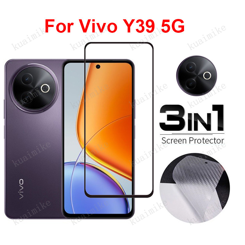 3-in-1 Vivo Y39 5G ฟิล์มกระจกนิรภัย HD ป้องกันหน้าจอ Vivo Y28 Y29 4G Y29s Y28s Y19s Y17s Y18s Y18 Y1