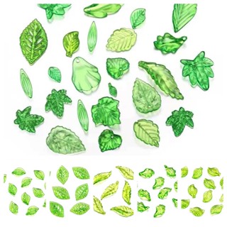 อะคริลิค ทําเอง สีเขียวใสใบเล็กเครื่องประดับอุปกรณ์เสริมเครื…