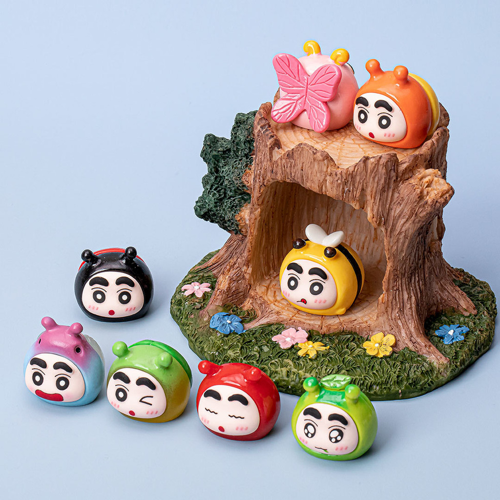 8ชิ้นน่ารักแมลงสัตว์ชินจังเรซิ่นเสน่ห์สําหรับ ทําเอง (ค-4)