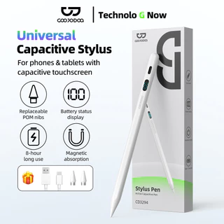 GOOJODOQ CD3294 Universal Stylus Pens With Power Display Secure Magnetic Attachment Durable and Replaceable POM Tips