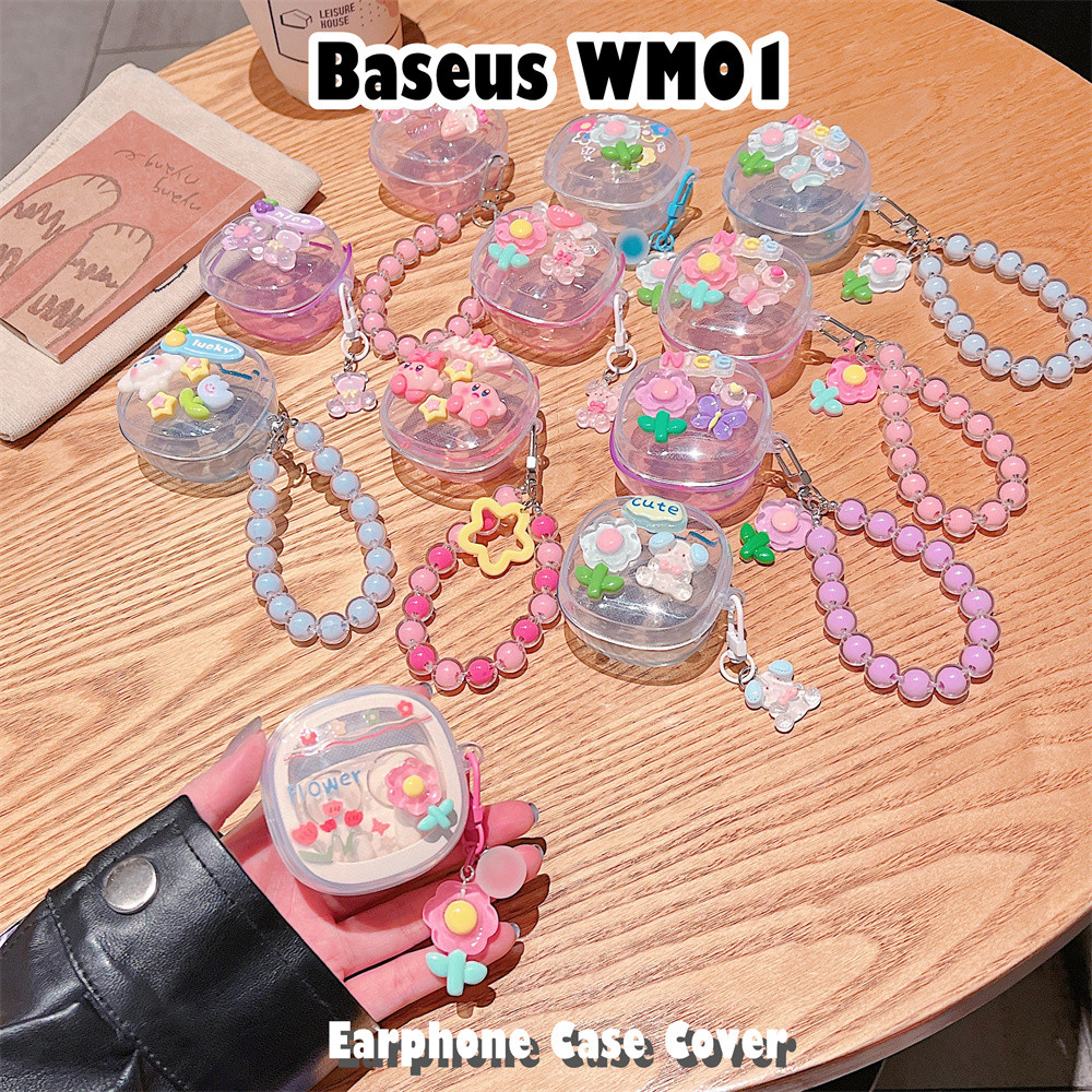 READY STOCK!นําไปใช้กับ Baseus WM01 เคส Case เคสหูฟัง การ์ตูนน้ําเย็น ซิลิโคนนุ่ม เคส เคสหูฟัง