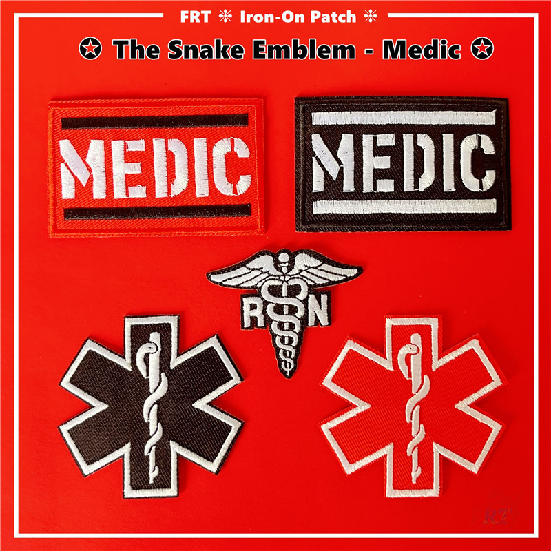 ☸ The Snake Emblem - Medic Iron-on Patch ☸ 1 ชิ้น/5 ชิ้น DIY เย็บบนเหล็กบนป้ายแพทช์