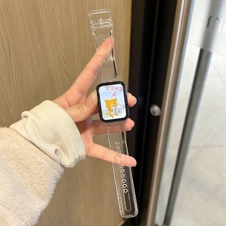 【สาย+เคส】TPU Watchband สําหรับ Redmi Watch 4 / 5 สาย Xiaomi Band 9 Pro / 8 Pro โปร่งใสเปลี่ยนสีสร้อยข้อมือข้อมือสําหรับ