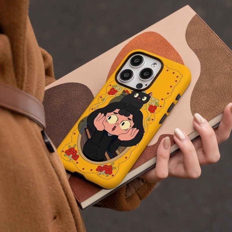 เคส Cat Girl 2-in-1 สําหรับ Apple 16 Pro Max iPhone 15 Dual Layer 14 Pro Film 13/12/11 Pro Max 7/8p Xs Max ฝาครอบป้องกันกันกระแทก