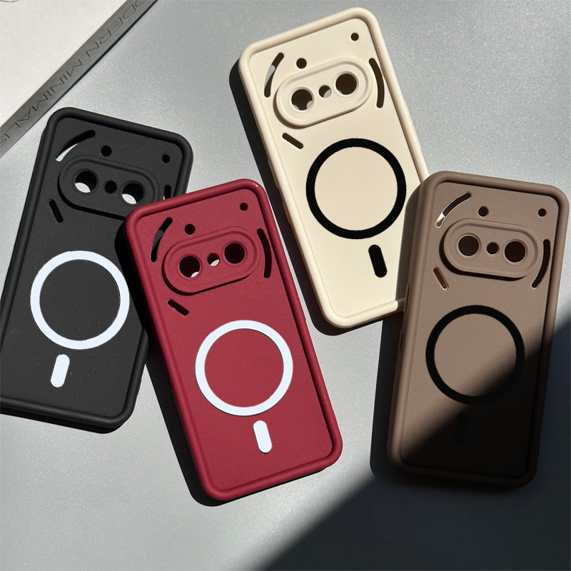 สําหรับ Nothing Phone 2A Plus 3A Pro พร้อมสติกเกอร์แม่เหล็กป้องกันขอบสีสันสดใส TPU Shell Cover
