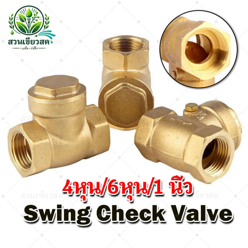 เช็ควาล์วนอนทองเหลือง เช็ควาวล์ 4หุน 6หุน 1นิ้ว สวิงเช็ควาล์ว Swing Check Valve