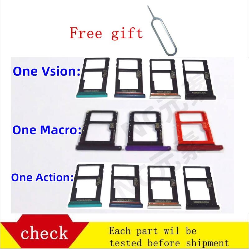 สําหรับ Motorola Moto One Action/Vsion/Macro ถาดซิมการ์ดผู้ถือซิมการ์ดอะแดปเตอร์สล็อตและ Micro SD การ์ดผู้ถือถาด