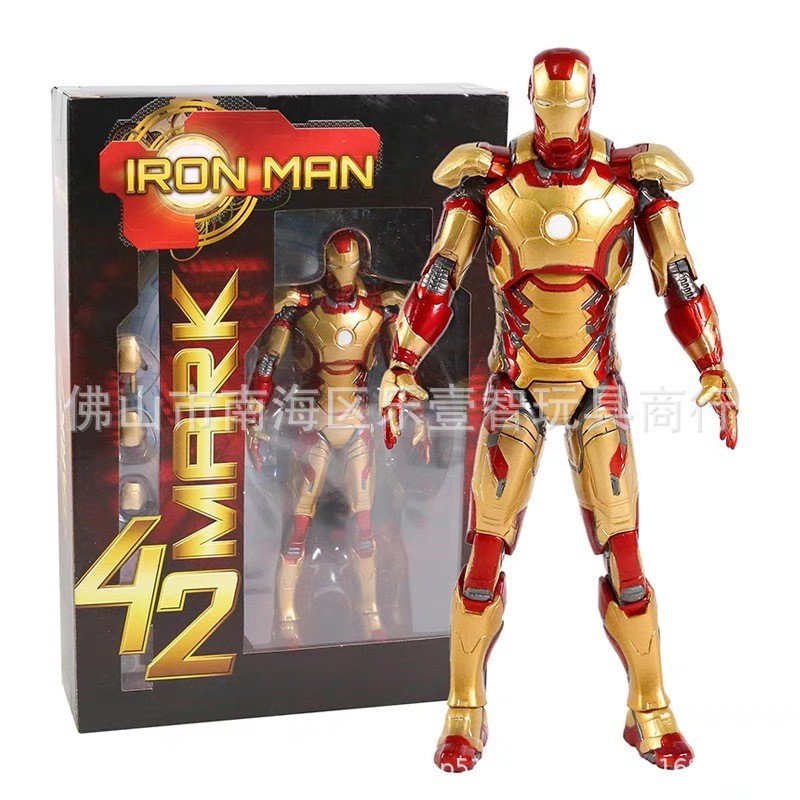 Marvel Iron Man Mk42Mk43Mk21Mk45MK6 เกราะรูป 20 ซม.เคลื่อนย้ายได้รูปเดสก์ท็อปตกแต่ง