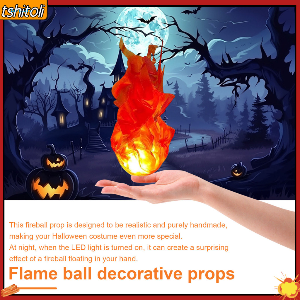 {tshitoli} Floating Fireball Prop ผ้าและ Pvc Fireball Prop Spooky ฮาโลวีนลอย Fireball Led Decor เหมา