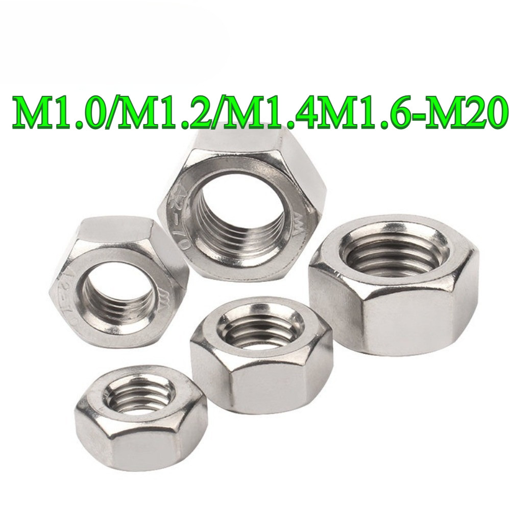304 น็อตหกเหลี่ยมสแตนเลส M1.0/M1.2/M1.4 M1.6-M20 (PW-LM-TH)