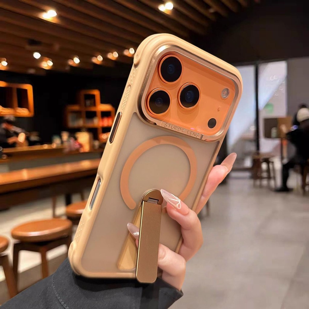 ร้อนขายสไตล์ใหม่ fulcrum วงเล็บโทรศัพท์มือถือกรณีสี่มุมถุงลมนิรภัย anti-drop frosted hard Case สําหร