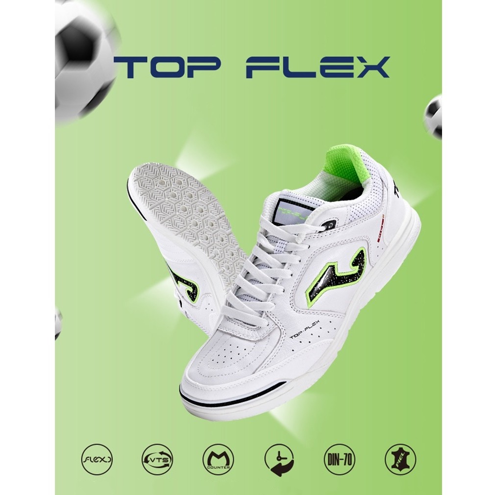 (กระเป๋าถือสมนาคุณ)Jo--ma Top-flex IN สีขาวและสีเขียวลื่นคนรักดูรองเท้าฟุตบอลมืออาชีพ Eur39-45