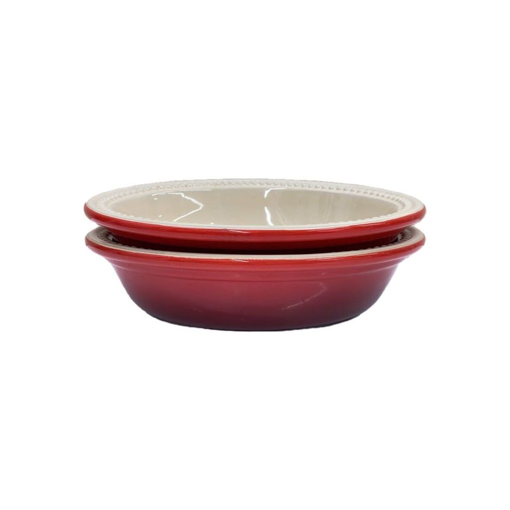 Le CREUSET ชุดจาน 2 ชิ้น RED ส่งตรงจากญี่ปุ่น มือสอง
