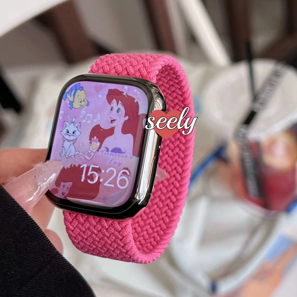 สายนาฬิกาทอยืดหยุ่น สําหรับ Apple Watch Series 1-9, SE, ขนาด 38-49 มม. รองรับ Smartwatch