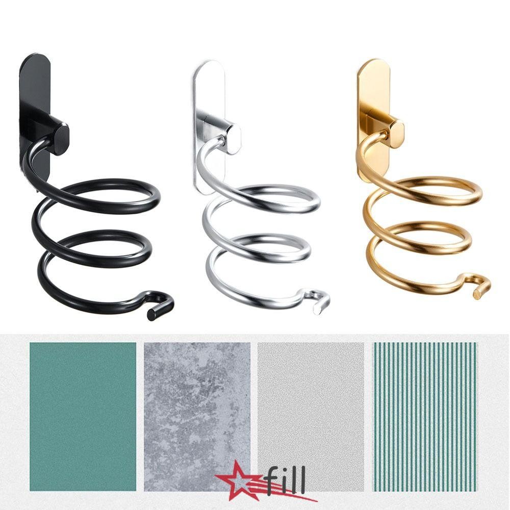 Fill ผู้ถือเครื่องเป่าผมติดผนังอลูมิเนียมอัลลอยด์ขาตั้งเก็บ Rack ห้องน้ําและห้องน้ํา Salon & Hotel Organizer เครื่องมือ