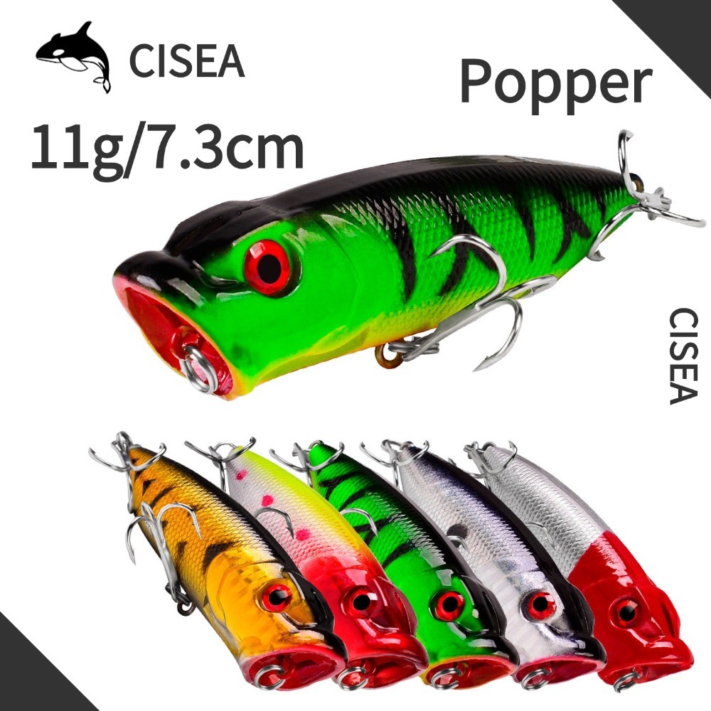 CISEA F24 popper 7.3cm 11g lure เหยื่อยาง ปลา ตกปลา ตกปลา เหยื่อจิ๊ก เหยื่อ