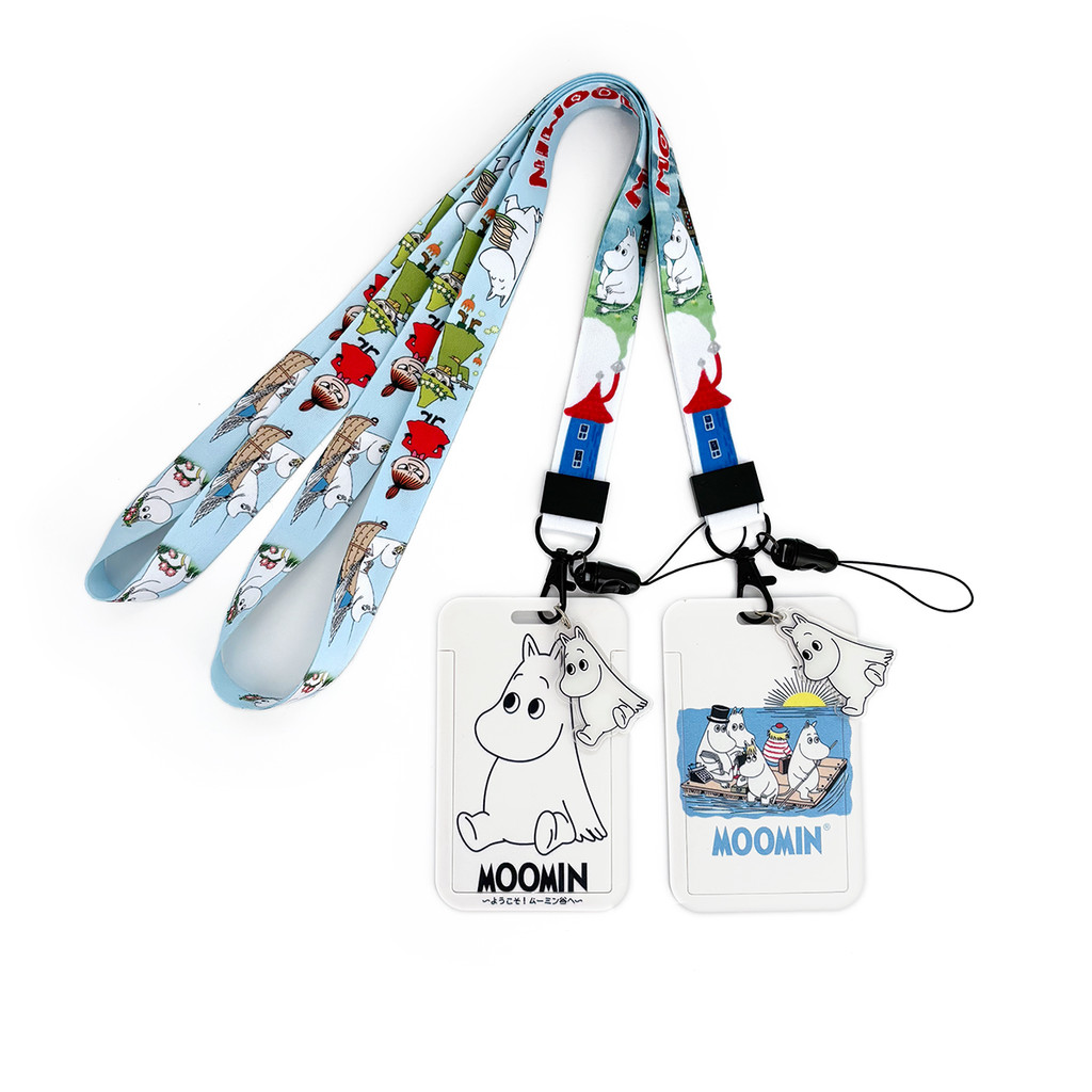 Y&P| สายคล้องคอ Moomin การ์ตูน ผู้ถือบัตรนักเรียน ป้องกันการสูญเสีย สายคล้องคอโทรศัพท์มือถือ, 2 รุ่น