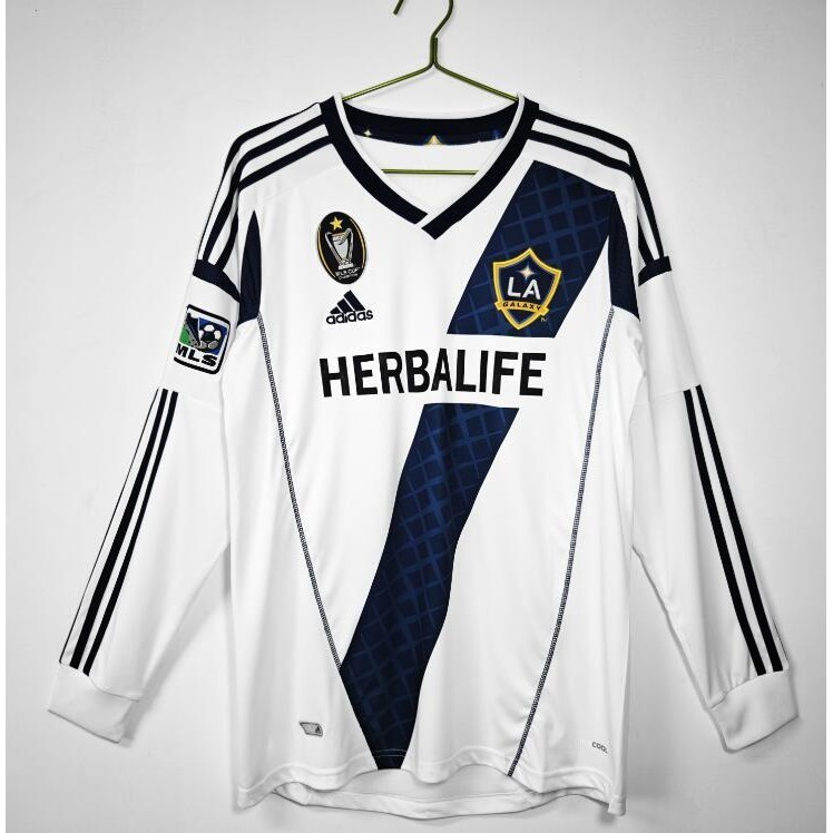 11-12 LA Galaxy home Long Sleeve Retro Soccer Jersey Football BECKHAM #23