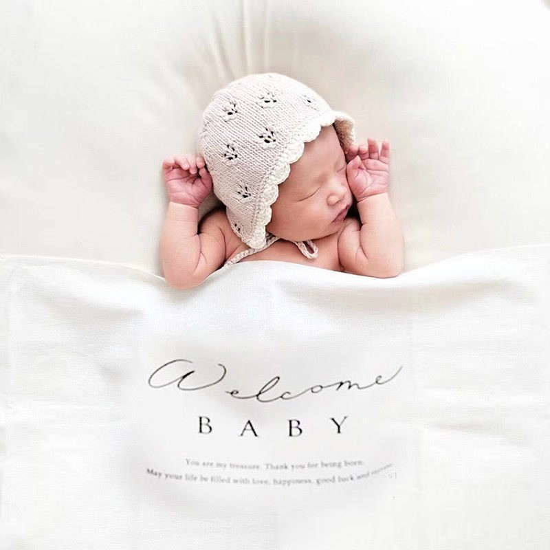 CHU mami babi ป้าย welcome ตกแต่งแบรคดรอป พิมพ์ลาย Backdrop ป้ายงานวันเกิด CH_043