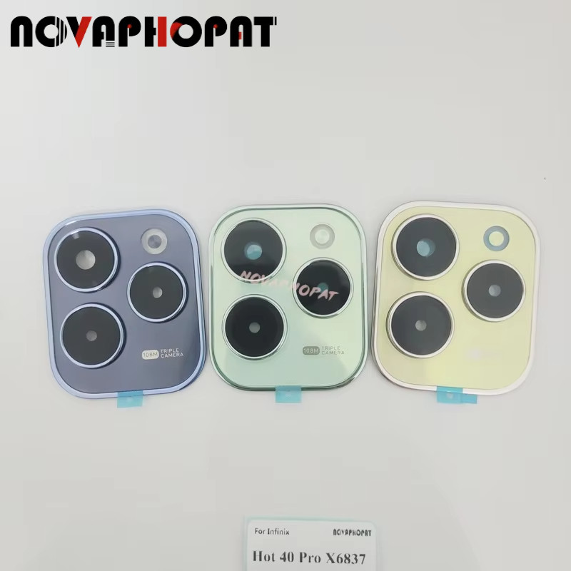Novaphopat เลนส์กล้องด้านหลัง + กรอบเลนส์กล้องสําหรับ Infinix Hot 40 Pro X6837