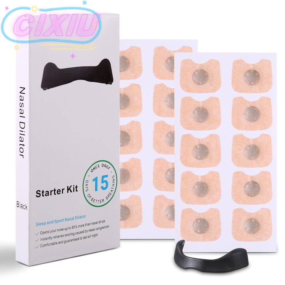 Cixiu Breathing Nasal Strip Starter Kit, เครื่องมือนวด Boost Oxygen ลดการนอนกรน, แบบพกพากันเหงื่อ Extra Strength Snoring Solution ผิวแถบจมูกปลอดภัยสําหรับผู้ชาย/ผู