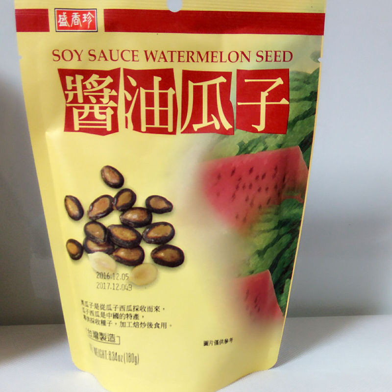 สินค้าของแท้นําเข้าจากไต้หวัน เซิง เซียงเจิ้น ชะเอม เมล็ดทานตะวันซอสถั่วเหลืองเมล็ดทานตะวันเมล็ดแตงโมขนาดใหญ่ 180ก