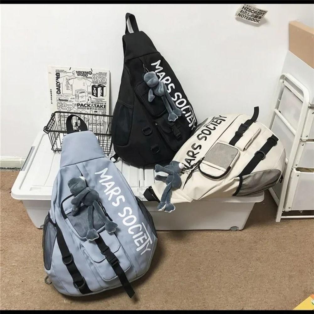 Lily Men Chest Bag, กระเป๋าสะพาย Messenger แฟชั่นเกาหลี, กระเป๋าสะพายข้างเดินทางความจุขนาดใหญ่แบบลําลอง