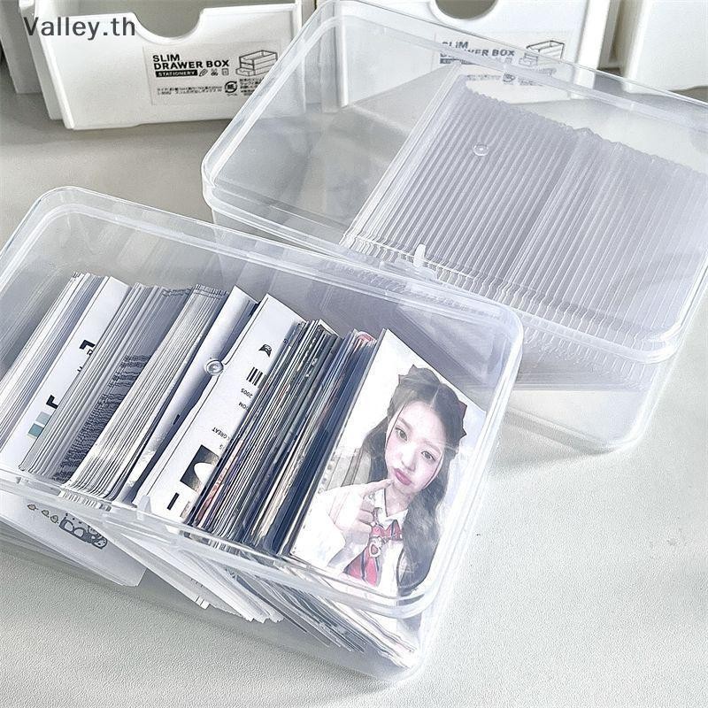 [Valley] กล่องเก็บของโปร่งใสเกาหลีกล่องตาบอดการ์ด Photocard กล่องเก็บของ Photo Card Organizer Classification Flip Box TH