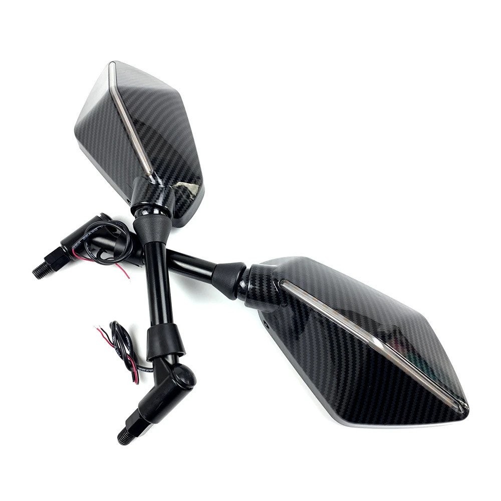 For Kawasaki NINJA Z750 Z800 Z900 Z1000 650R ER6N ER6F ER5 Rearview Mirror 10mm Motorcycle Side Mirror with LED Light - รูปที่ 3