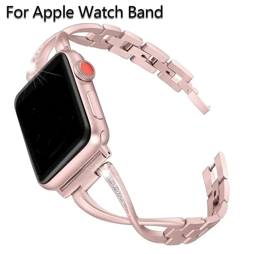 ผู้หญิงโลหะบางเพชรสายสร้อยข้อมือสําหรับ แอปเปิล ดู ส10 42มิลลิเมตร46มิลลิเมตรอัลตร้า49เมตร44มิลลิเมตร45มิลลิเมตร41มิลลิเมตร40มิลลิเมตร42มิลลิเมตร38มิลลิเมตรชุด10 9 8 7 กับ 6 5 4พิ