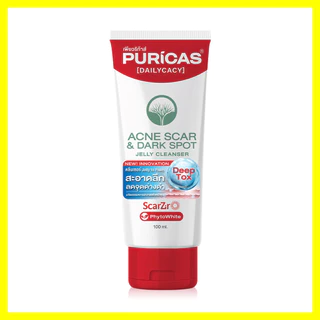 Puricas Acne Scar Dark Spot Jelly Cleanser 100ml เพียวริก้าส์ คลีนเซอร์เนื้อเจลลี่ที่เปลี่ยนเป็นฟองโฟมธรรมชาติ.