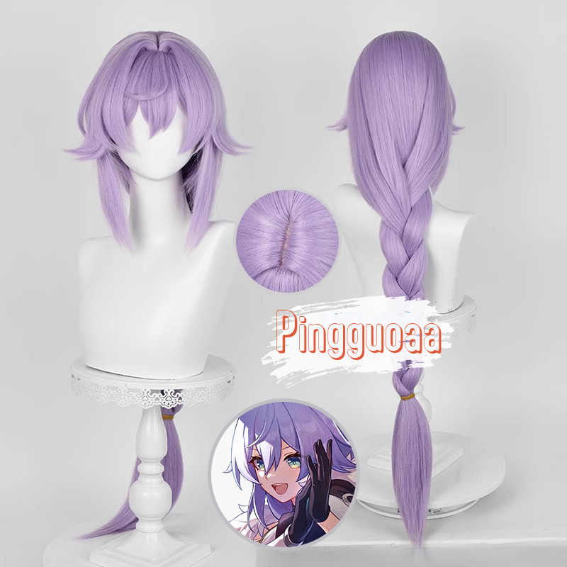 【Manmei】Honkai Star Rail Baiheng Cosplay Wig 92cm Long Braids Heat Resistant Synthetic Hair