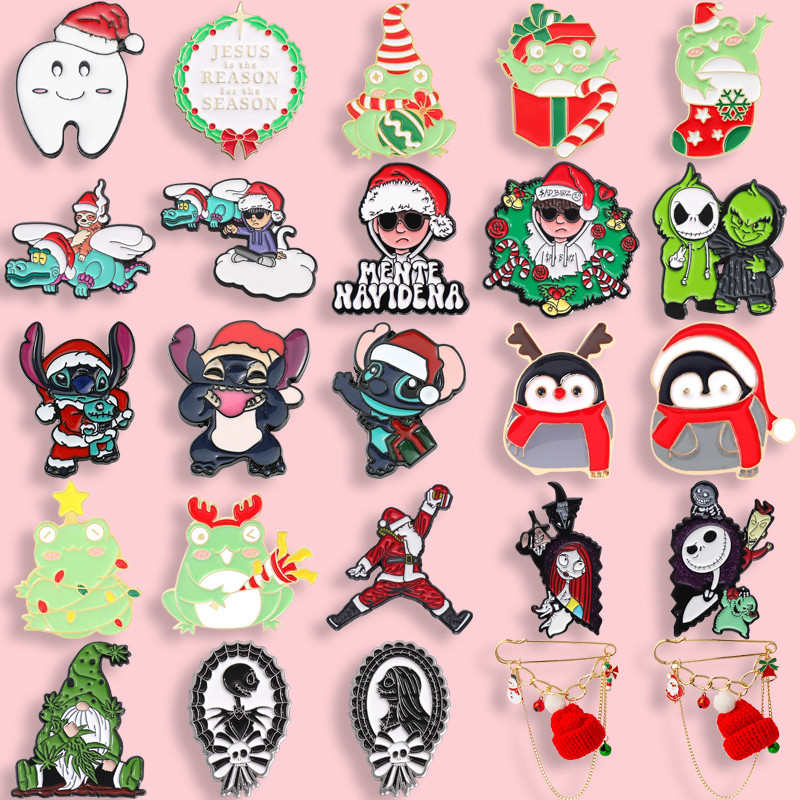 28 Christmas Frog Penguin Stitch Series เครื่องประดับแฟชั่นเป็นของขวัญสําหรับเพื่อน