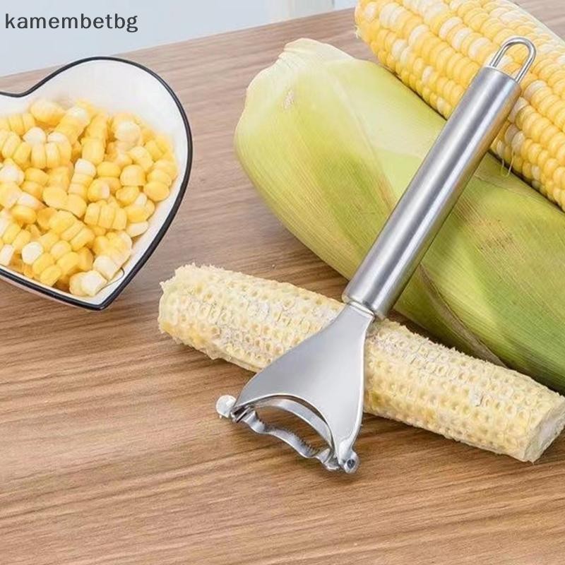 Kamembetbg สแตนเลสเครื่องปอกข้าวโพดเครื่องปอกข้าวโพดพร้อมที่จับตามหลักสรีรศาสตร์ได้อย่างง่ายดายแยกและเพลิดเพลินไปกับข้าวโพดสดเครื่องปอกสแตนเลส TH