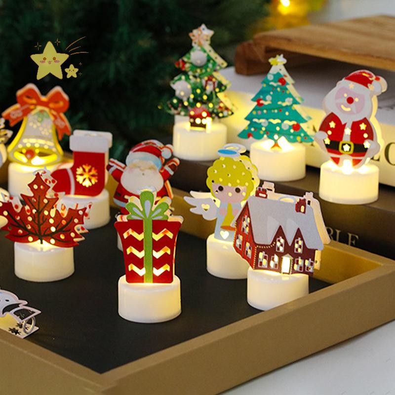 [JBTH] คริสต์มาสไฟ LED Snowman Santa House Luminous Cabin Merry Christmas Decor สําหรับเครื่องประดับต้นคริสต์มาสเด็กของขวัญปีใหม่ [JB]