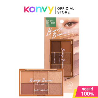 Baby Bright Eye Palette เบบี้ ไบร์ท อายพาเลท 6 เฉดสี (Bright Pink/Glowy Peach/Bronze Brown)