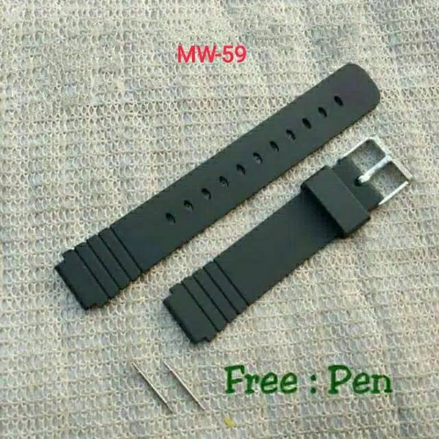 CASIO MW59 WATCH STRAP RUBBER WATCH STRAP MW-59 ฟรีปากกา