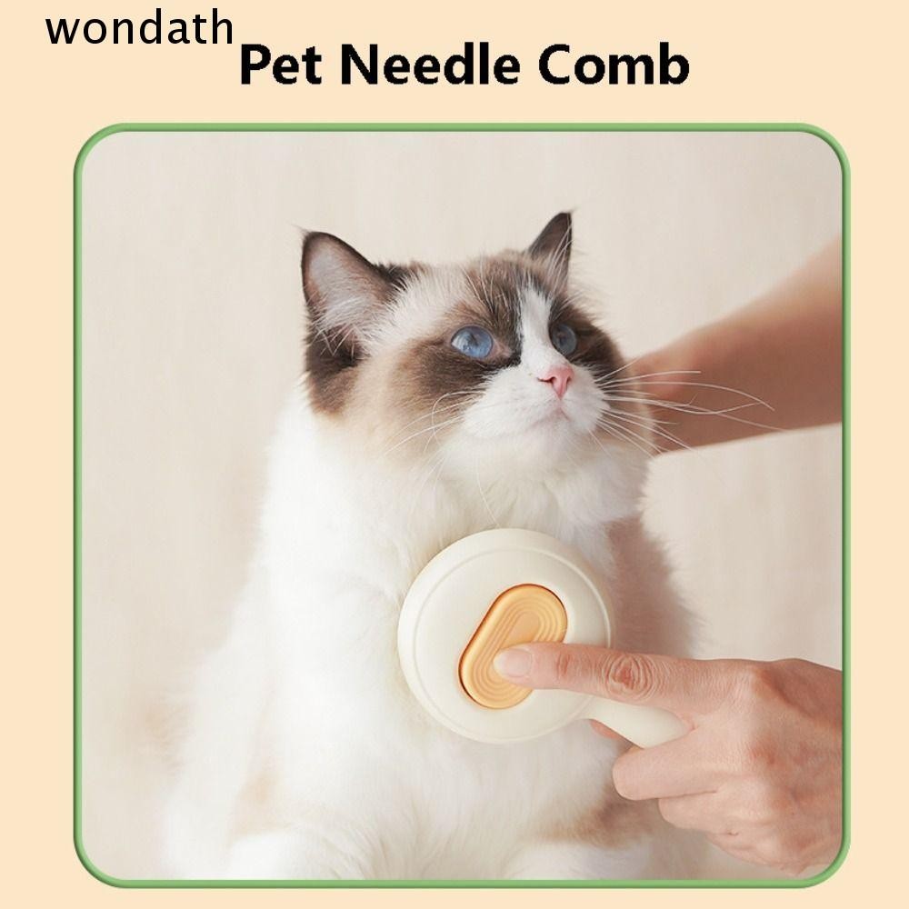 Wonda หวีเข็มสัตว์เลี้ยง, หนึ่งคลิกป้องกันการผูกปมสัตว์เลี้ยงหวีทําความสะอาดตัวเอง, น่ารักนวดกําจัดขนแปรงผมยืดหยุ่นแมวและสุนัข